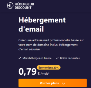 Fournisseur d'adresse mail hébergeur discount