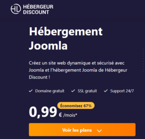 Hébergement joomla hébergeur discount